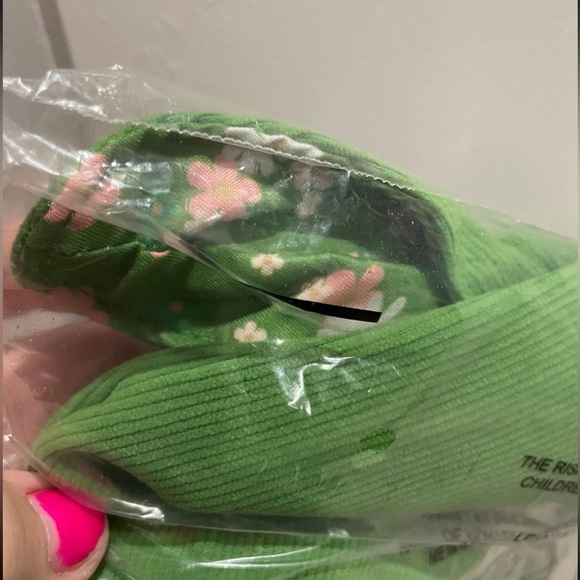 Sealed Marc Jacobs Daisy Wild Green Corduroy Tie Top Floral Liner Fabric Bag - Picture 2 of 6